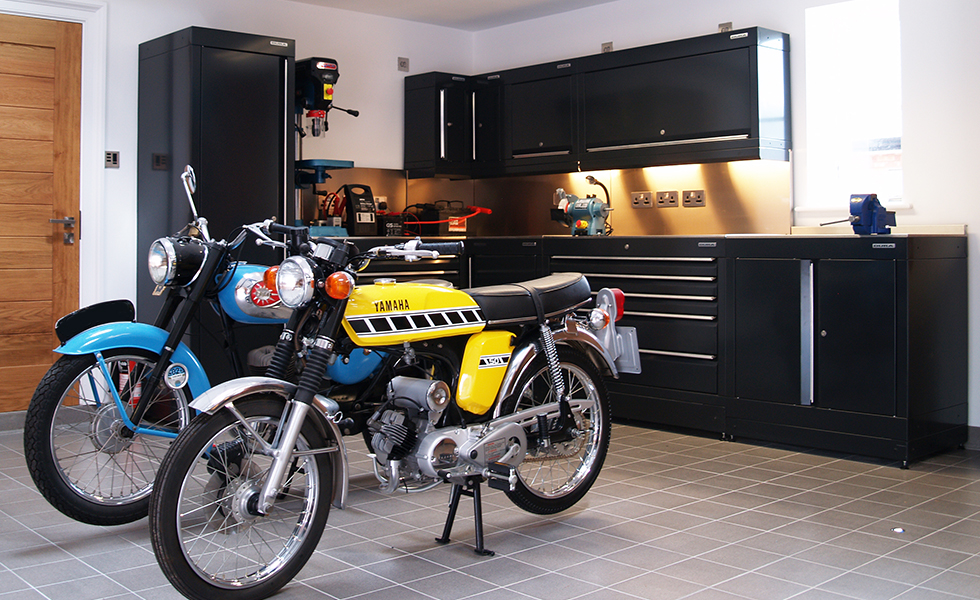 Dura workshop cabinets for classic motorcycle owner