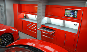 Ferrari enthusiast gets beautiful Ferrari themed Garage